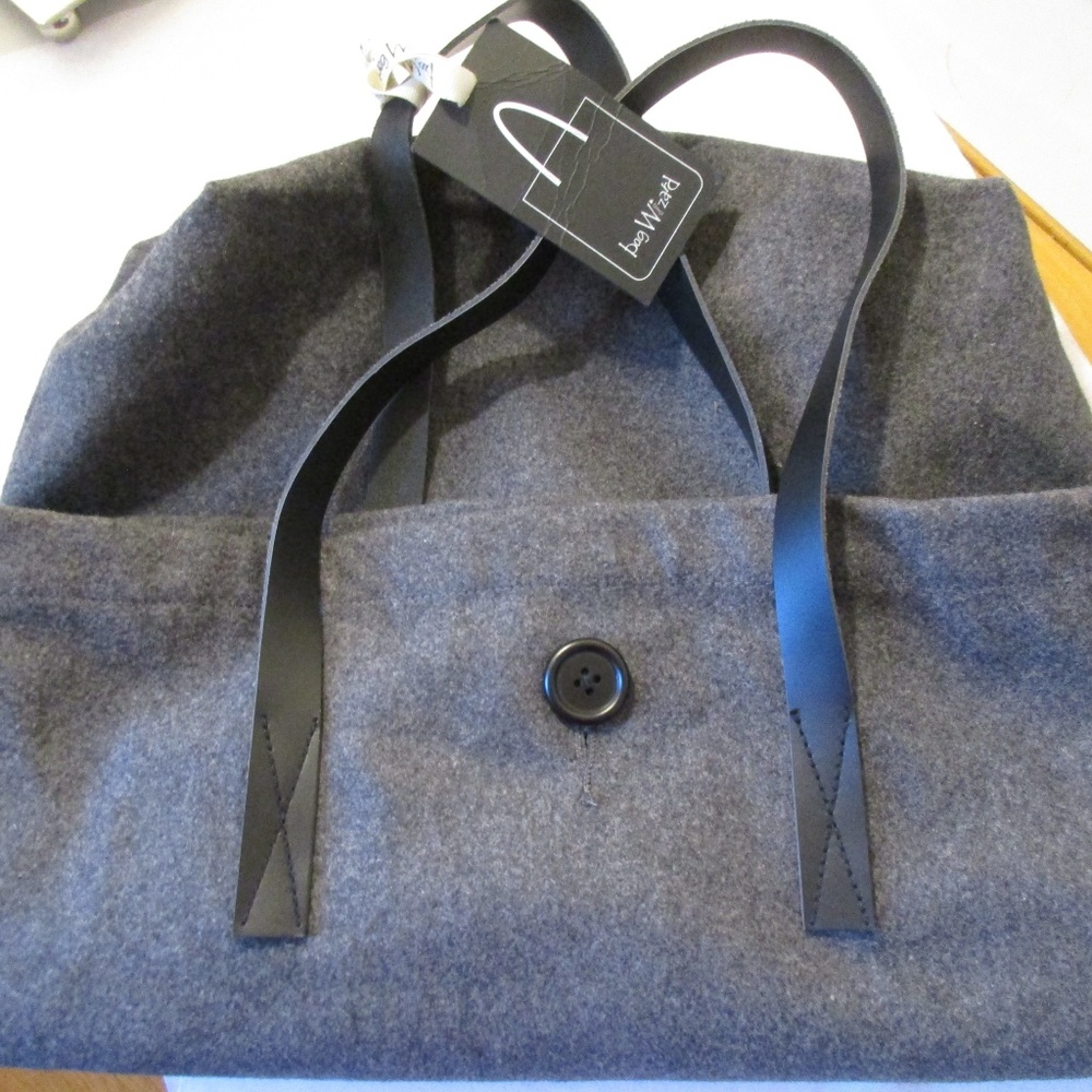 NEW Bag Wizard Gray Wool Tote Carry All